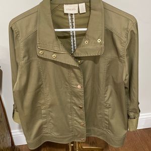 Chicos sz 2 olive green jacket